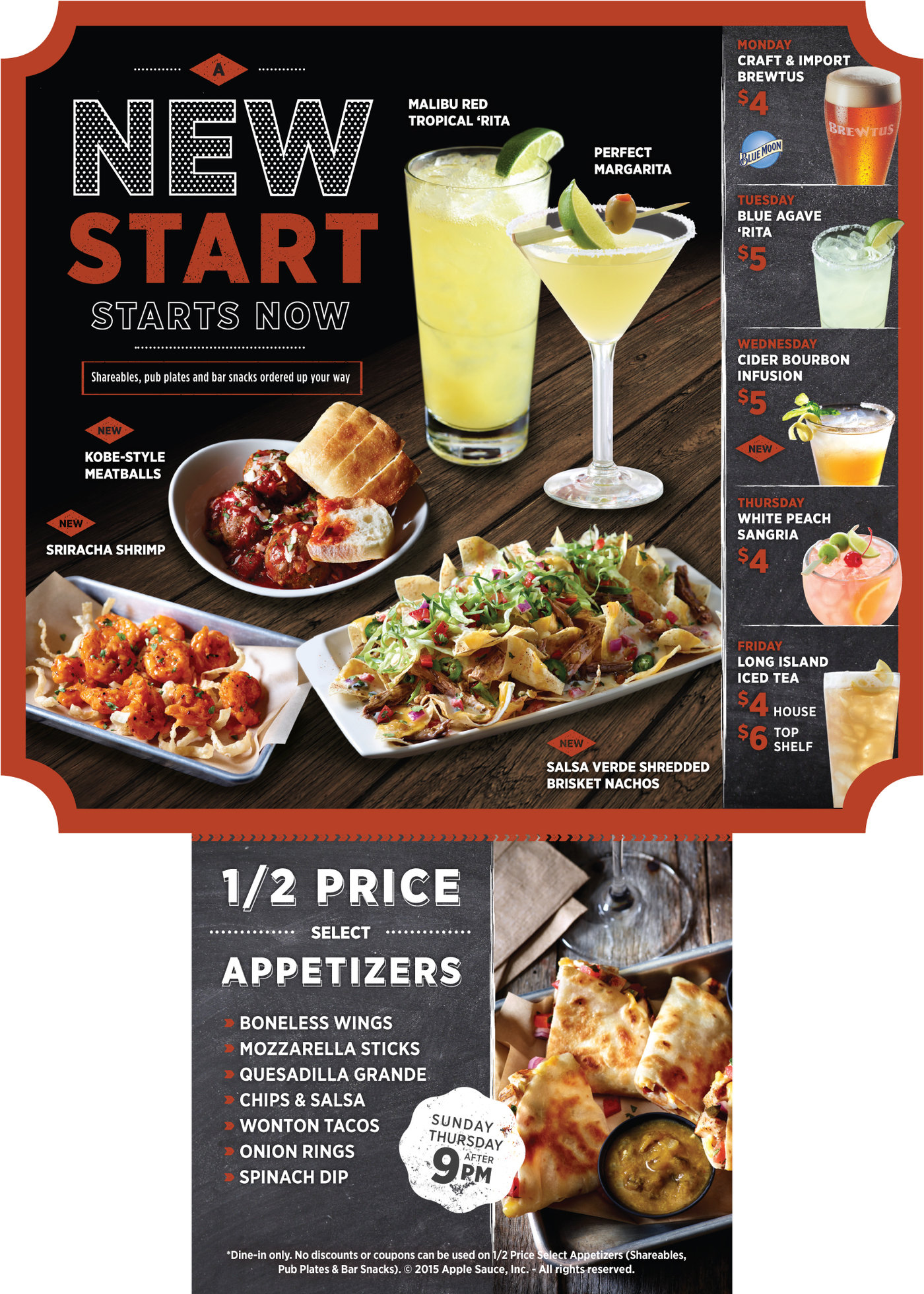Applebee's New Start Table Top POP Materials by Anna McClain at