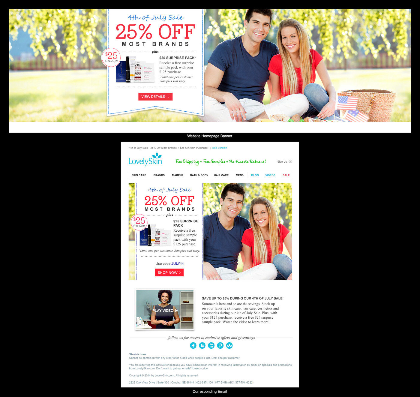 Marketing Email And Corresponding Homepage Banner By Nora Kemmerer