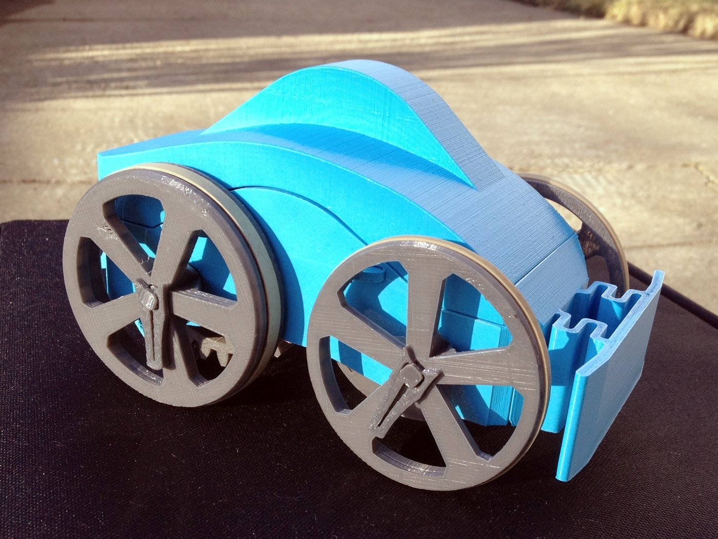 3D Printed Flywheel Toy Car by Keenan Finucan at