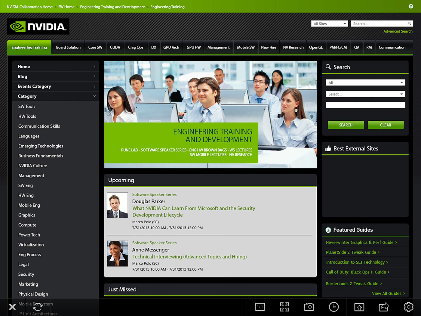 nVidia Learning Portal by Michael Hayes at Coroflot.com