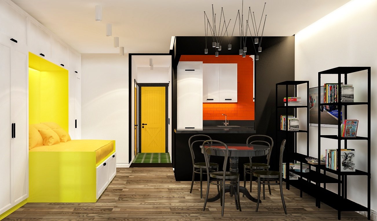 Design project apartment " Black, white, red". Дизайн - проект Design project apartment " Black, white, red". Дизайн - проект