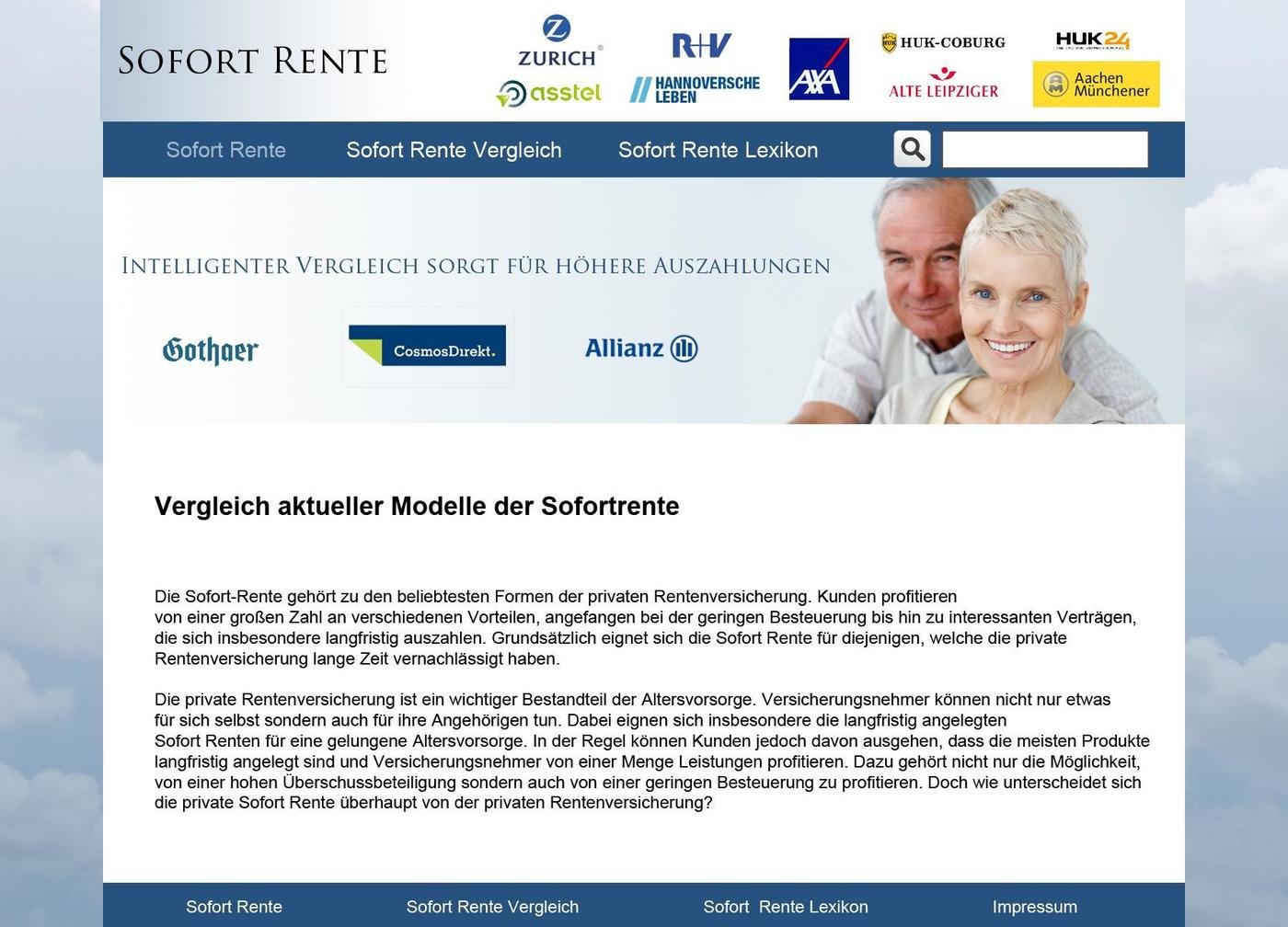 Sofort Rente Website Ui Design By Michelle Bauer At Coroflot Com