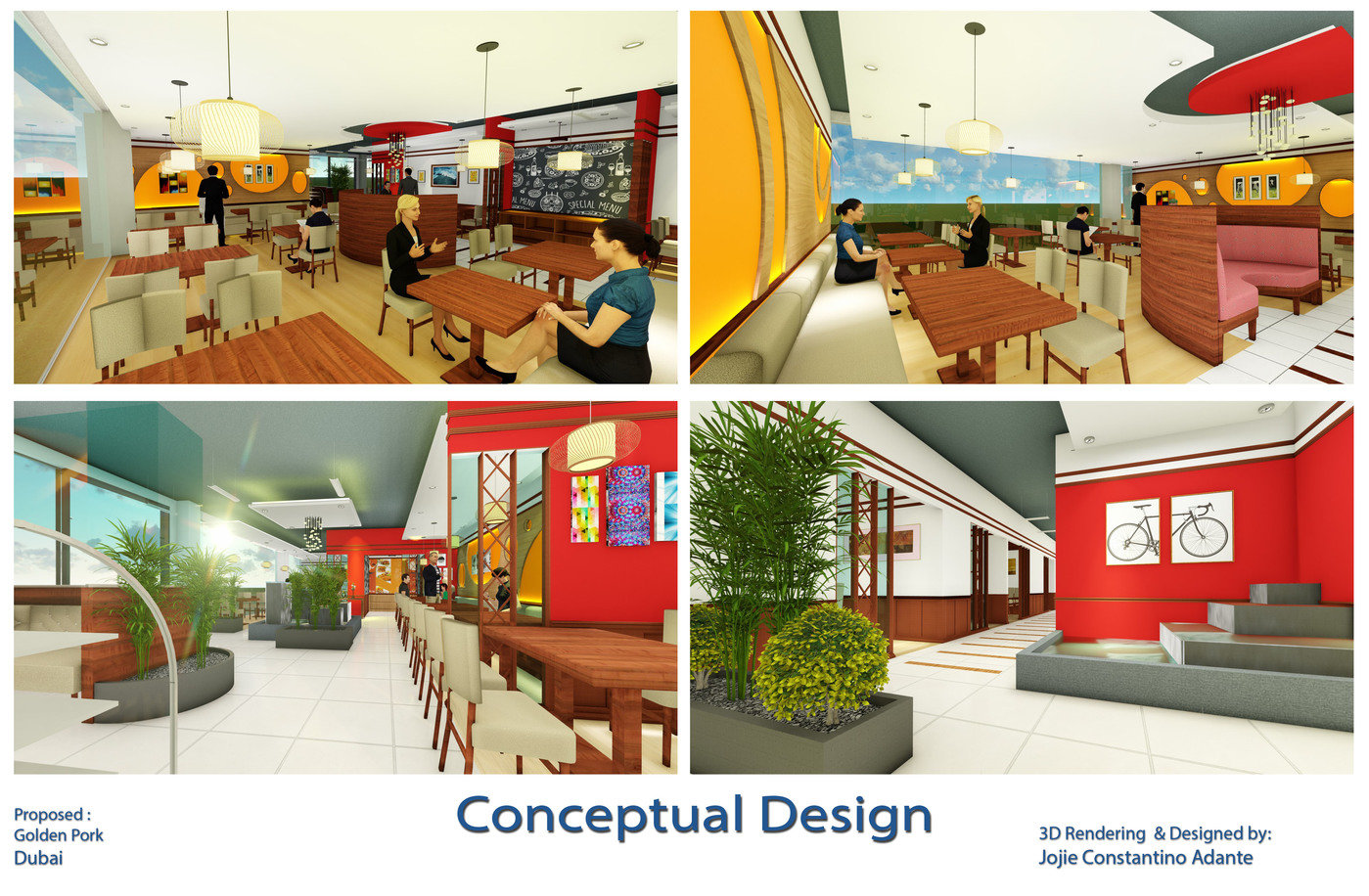 Proposed Golden Pork Restaurant in Dubai by JOJIE ADANTE at