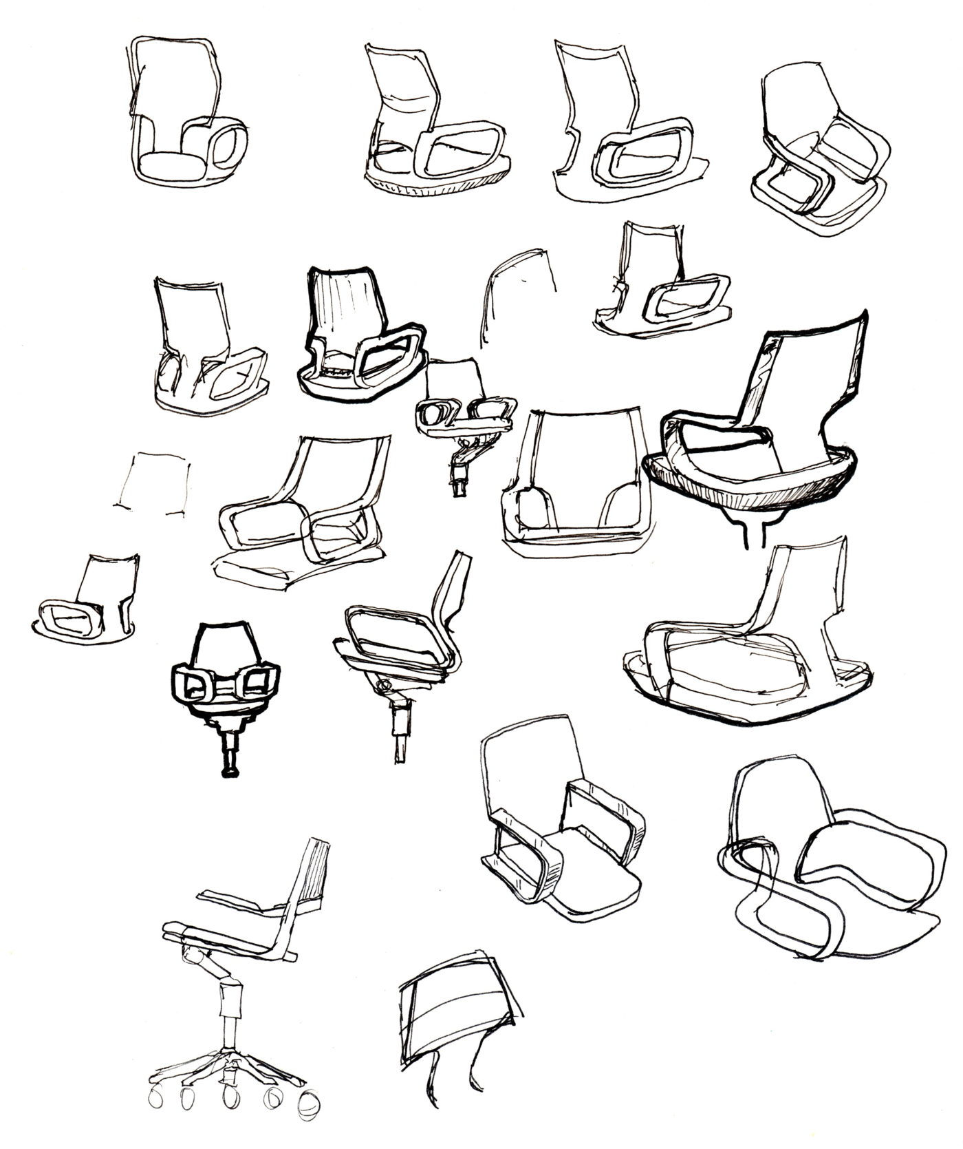 Chair concept sketches by Rory McDonnell at