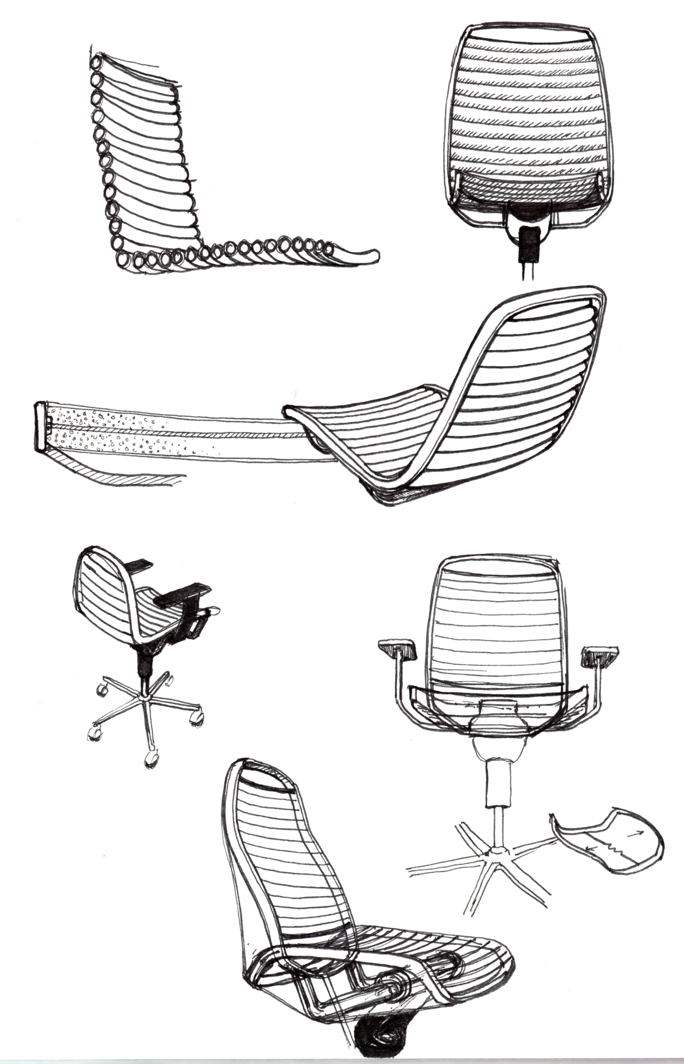 Chair concept sketches by Rory McDonnell at Coroflot.com