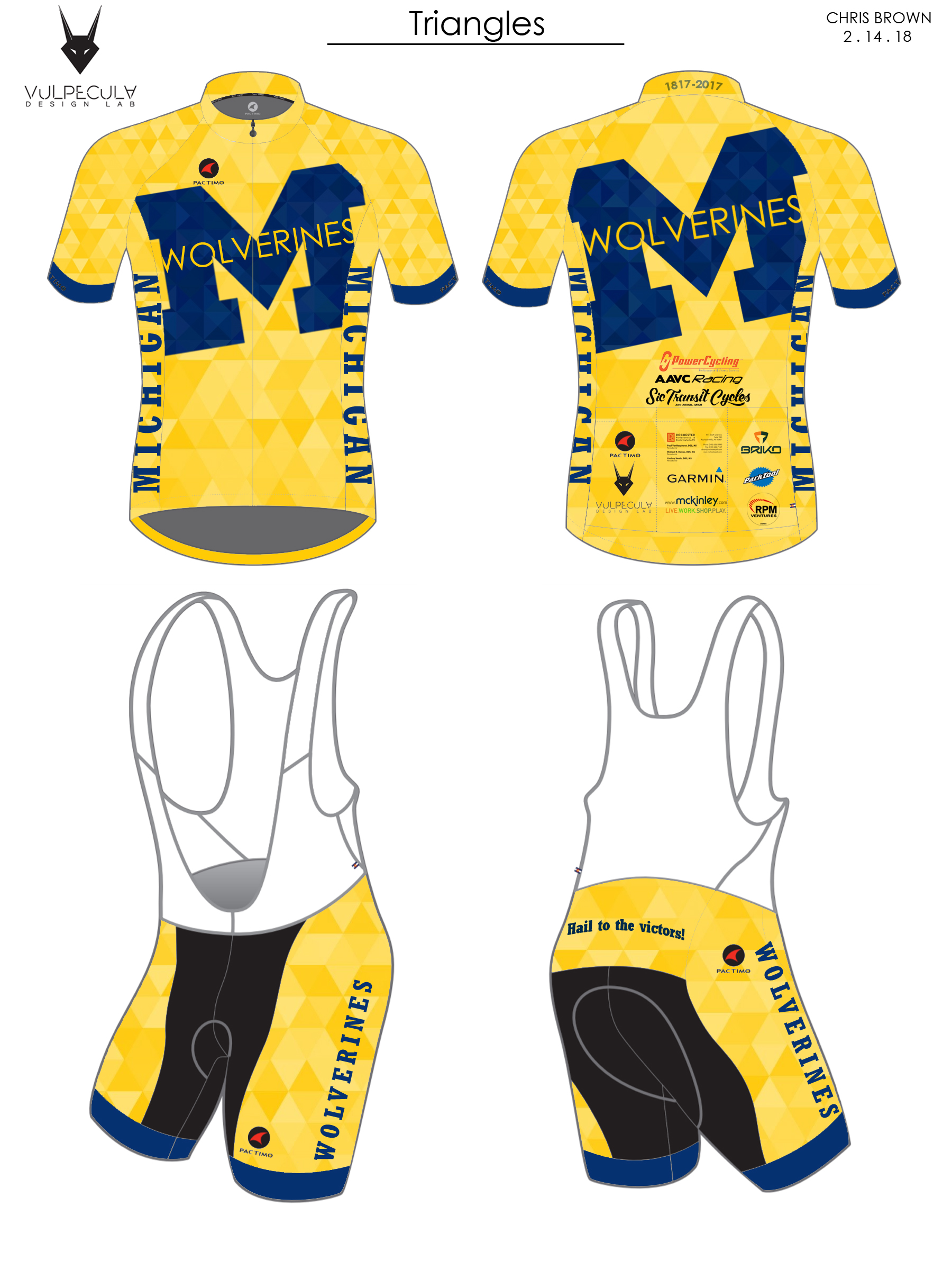2018 University of Michigan Cycling Club Kit by Christopher Brown at