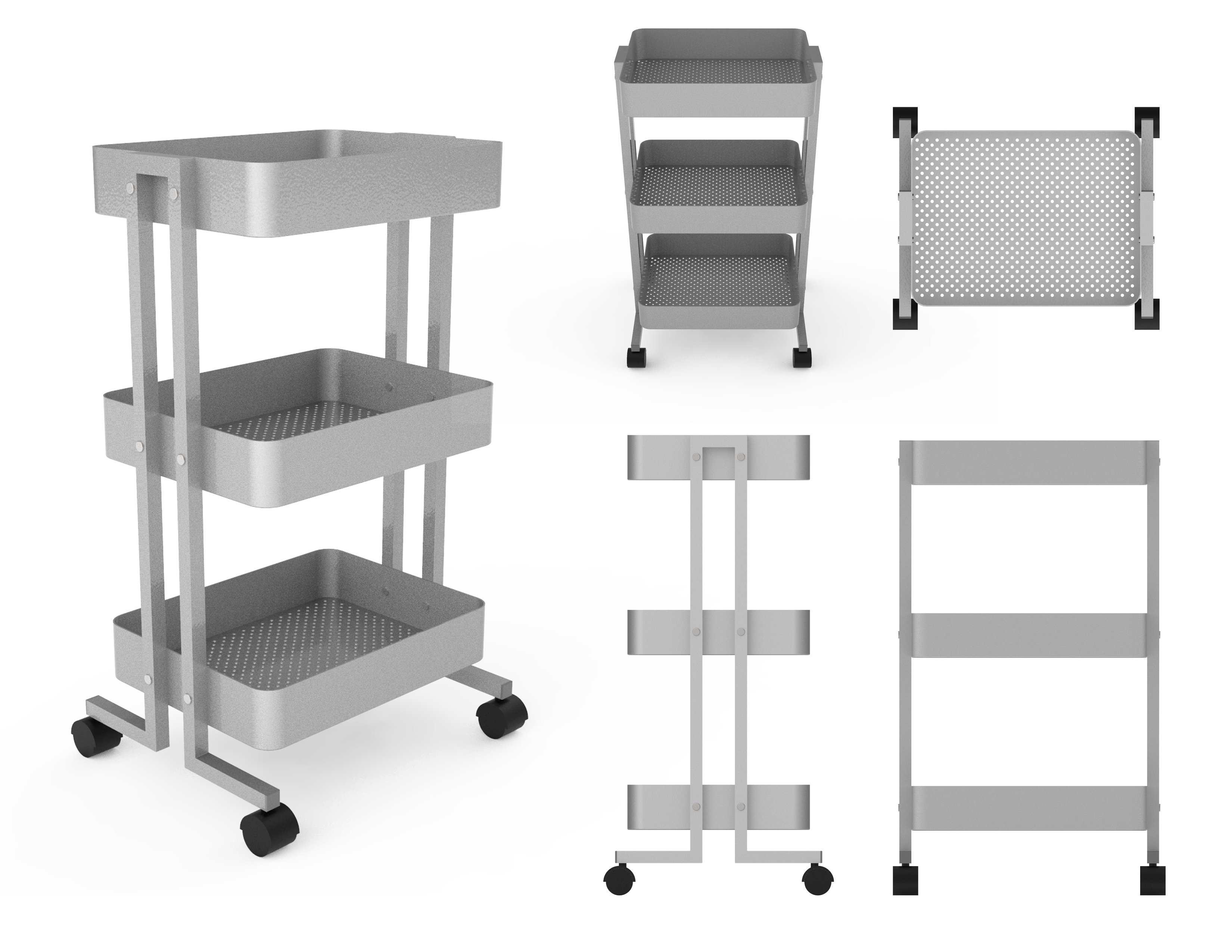 Metal utility Cart by Thomas Lucio at