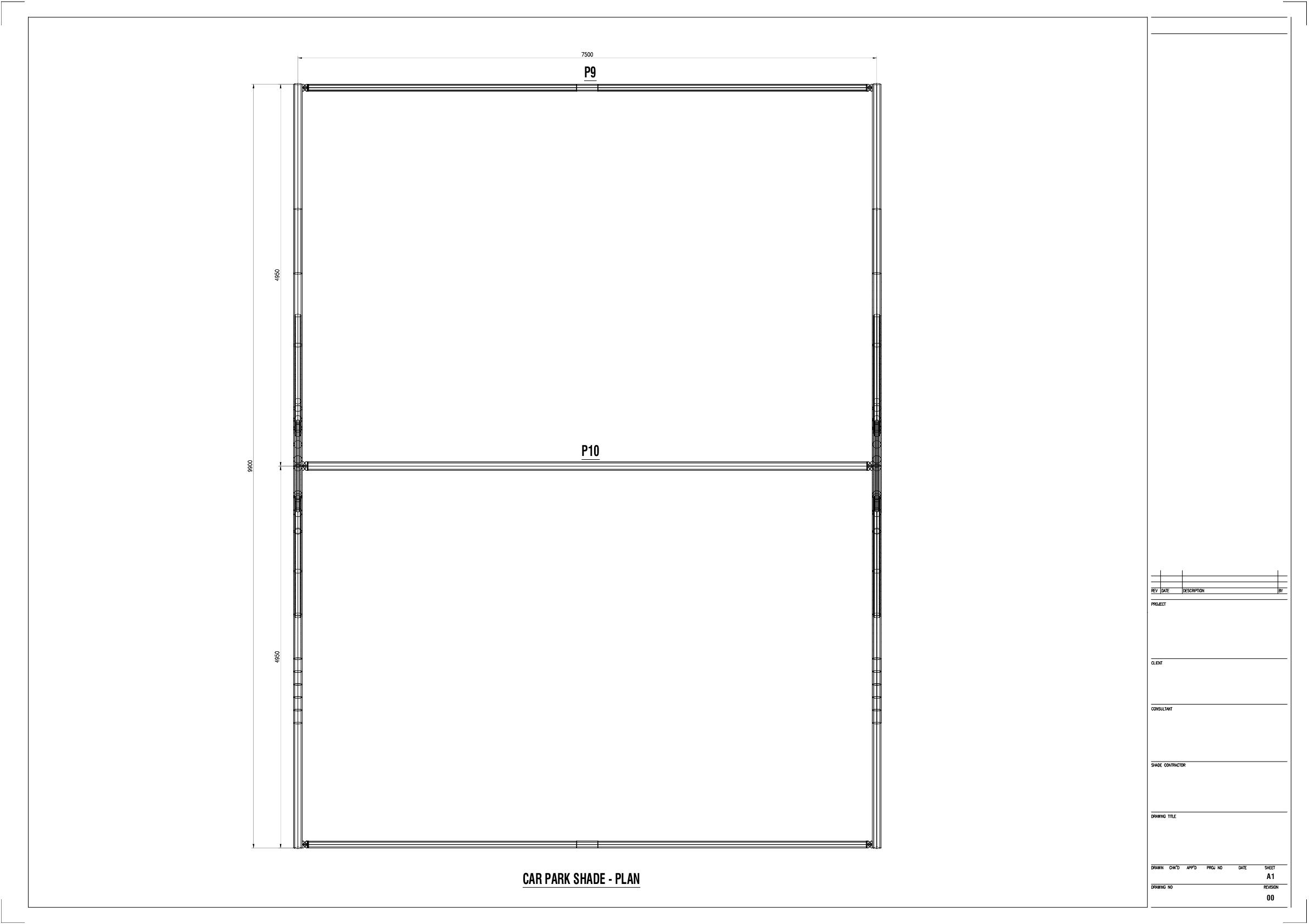 Car Parking Shade Shop Drawing and Fabrication Details by Dave Flores