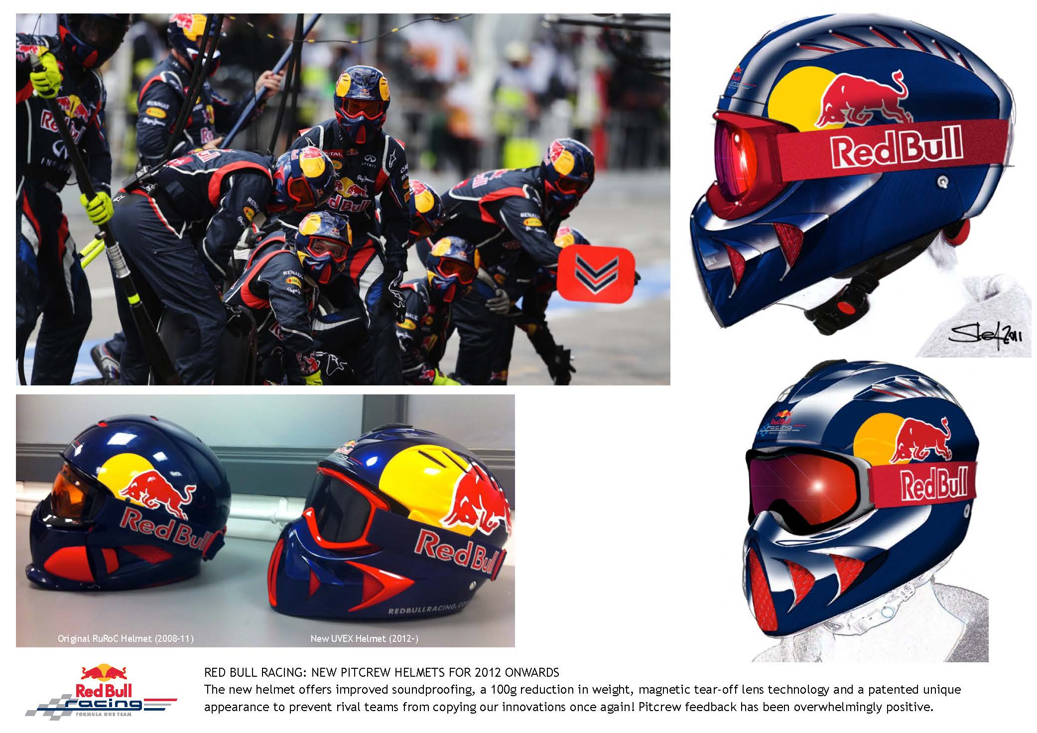 Red Bull Racing Pitcrew Helmets by STEFAN BRIDGES at