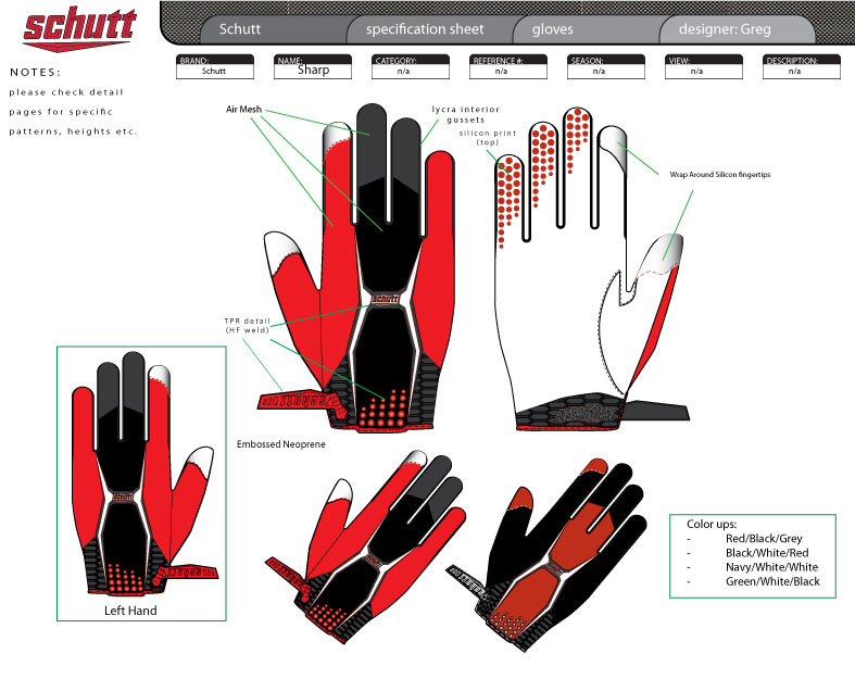 Sports Glove designs by Greg Vehlies at