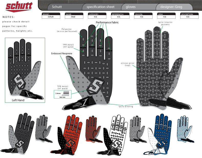 Sports Glove designs by Greg Vehlies at
