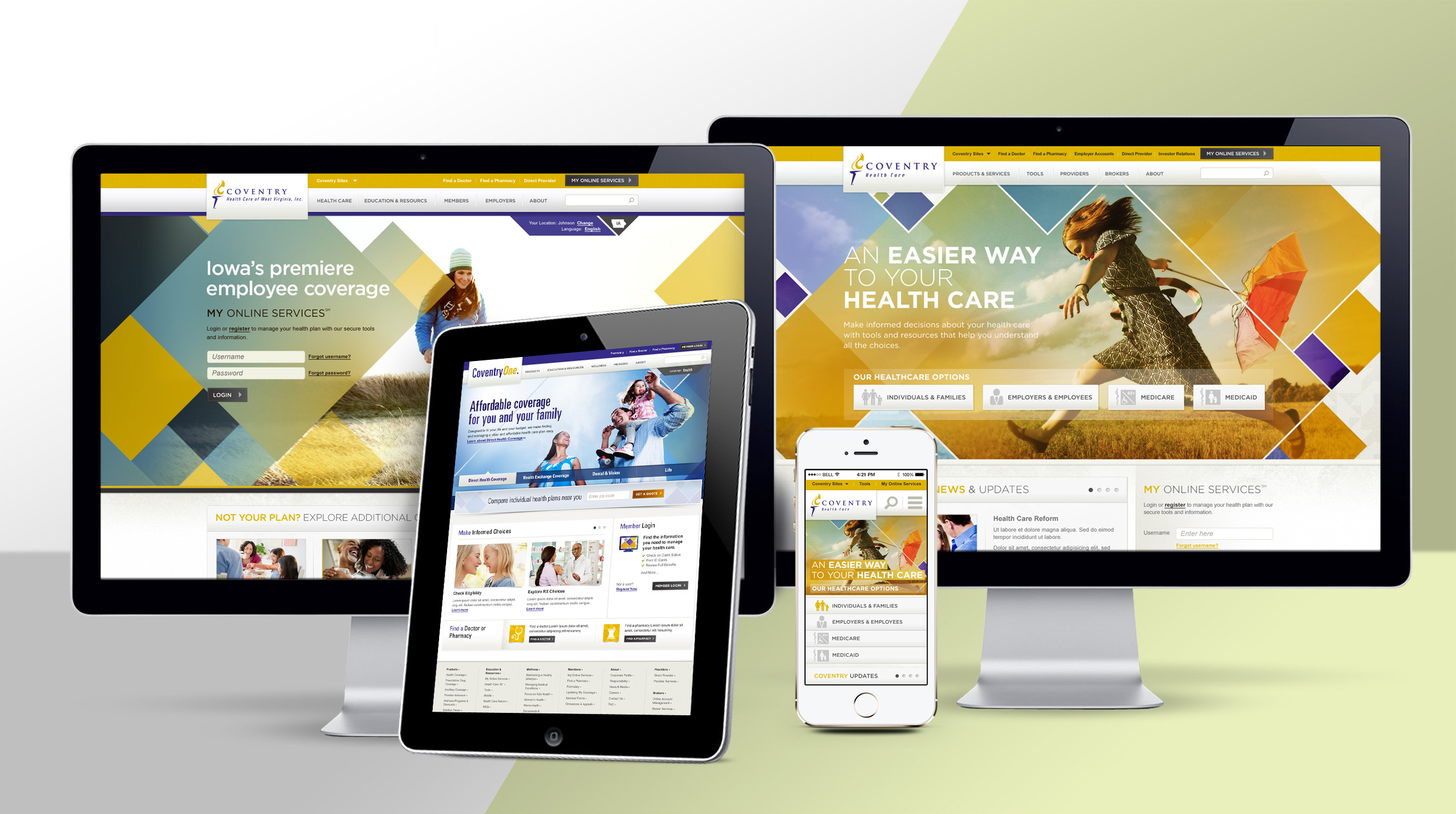 Coventry Health Care Responsive Redesign by Chris Stewart at Coroflot.com