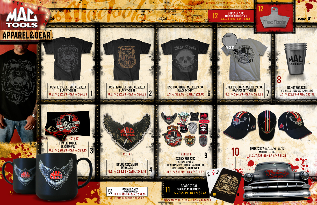 Mac Tools Apparel & Gear by Brad Adamic at