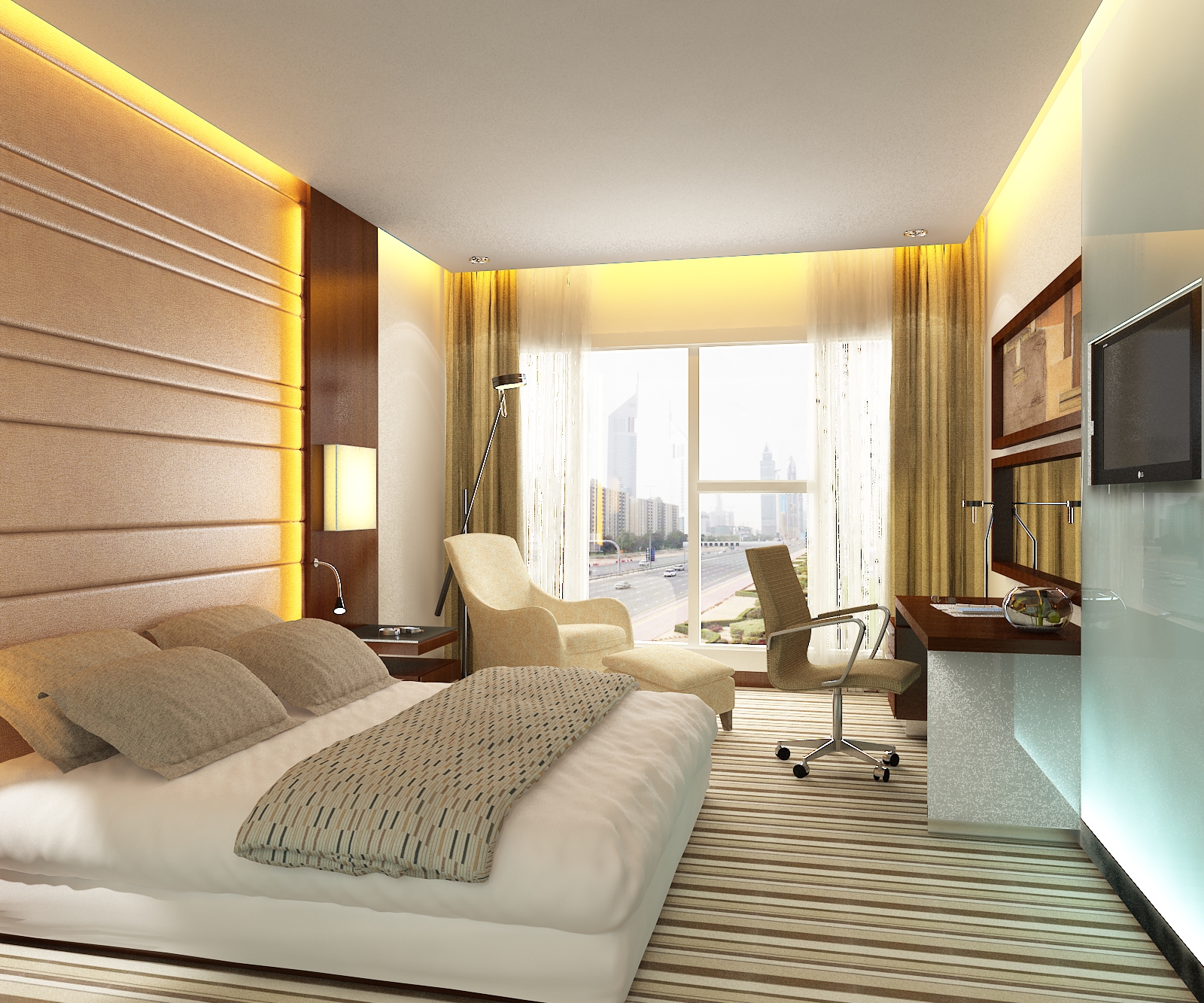 Bedroom 5 Star Hotel Room Interior Design