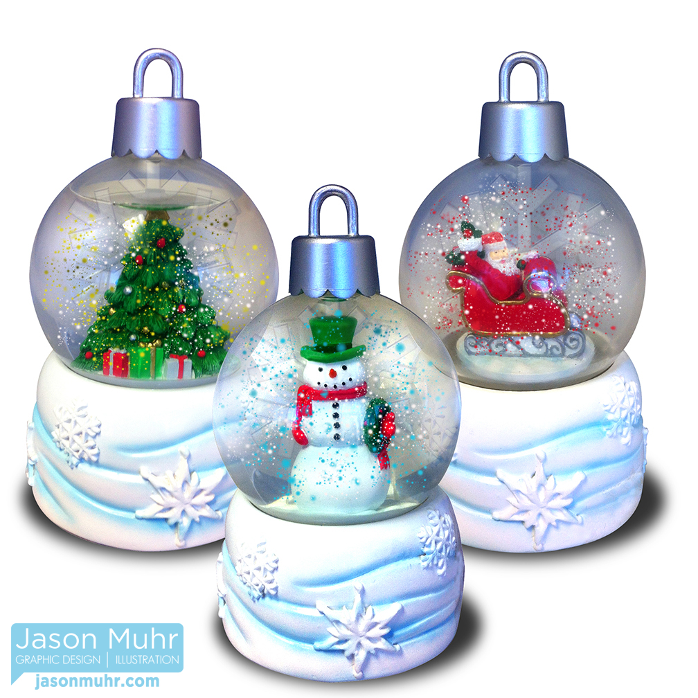 Snow globe christmas ornament Christmas Glitter Globes by Jason Muhr at Coroflot.com