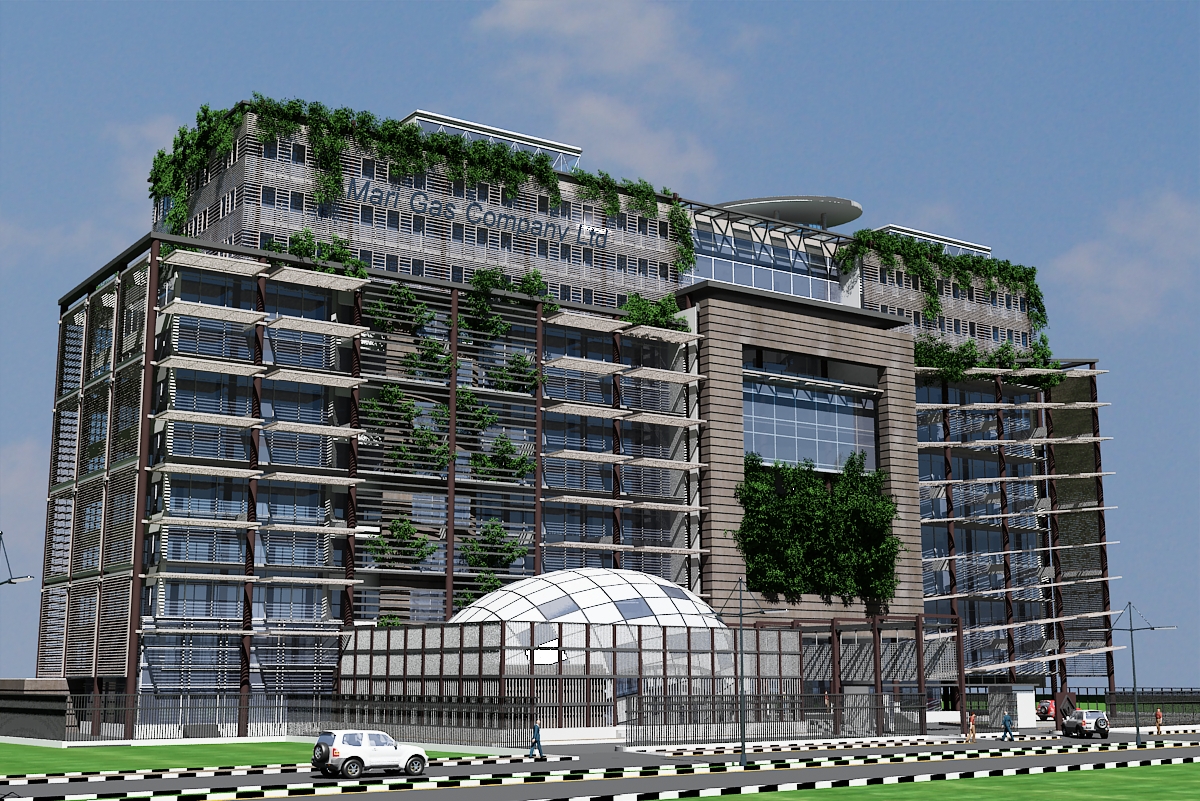 Mari Gas Head Office Building by Riaz Rajput at