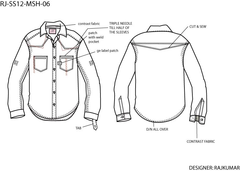 Shirt styling with specification by raj kumar at Coroflot.com