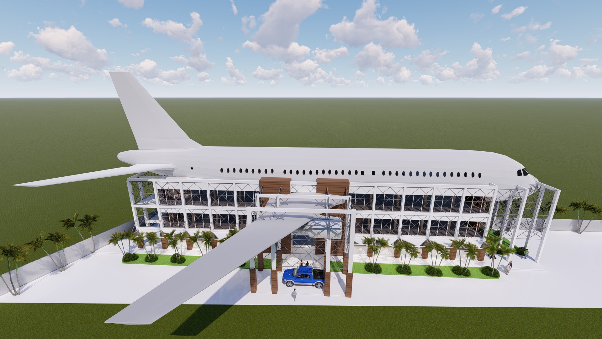 Function All Building airplane inspired design function hall building by Michael Angelo C ...