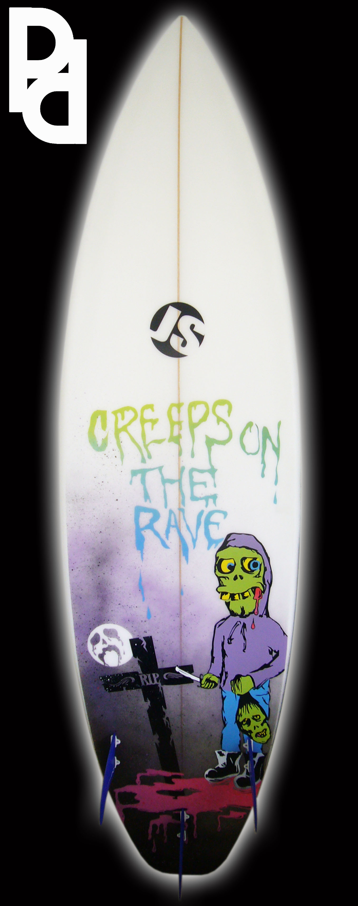 Surfboard spray jobs by Jim Pachal at