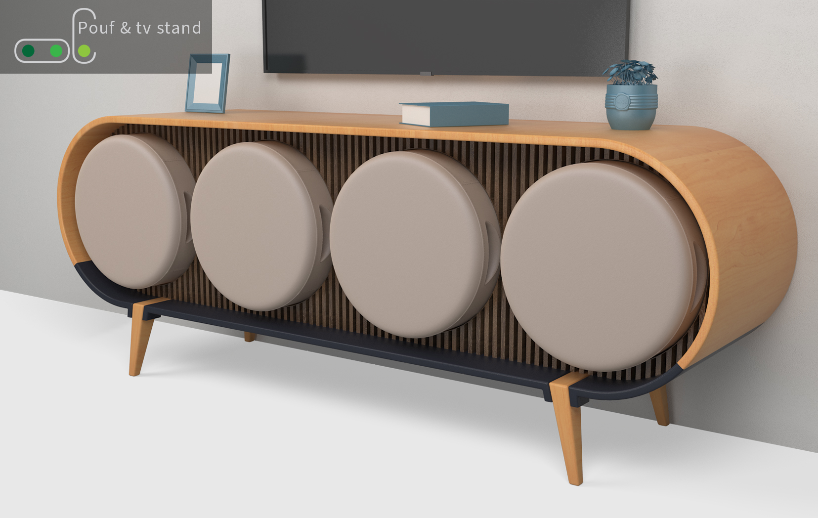Pouf & tv stand by M.Özgür Çöpdemir at