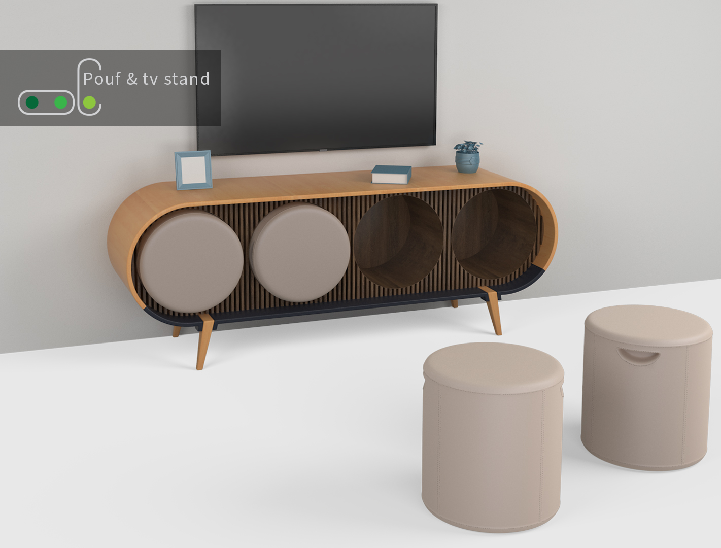 Pouf & tv stand by M.Özgür Çöpdemir at