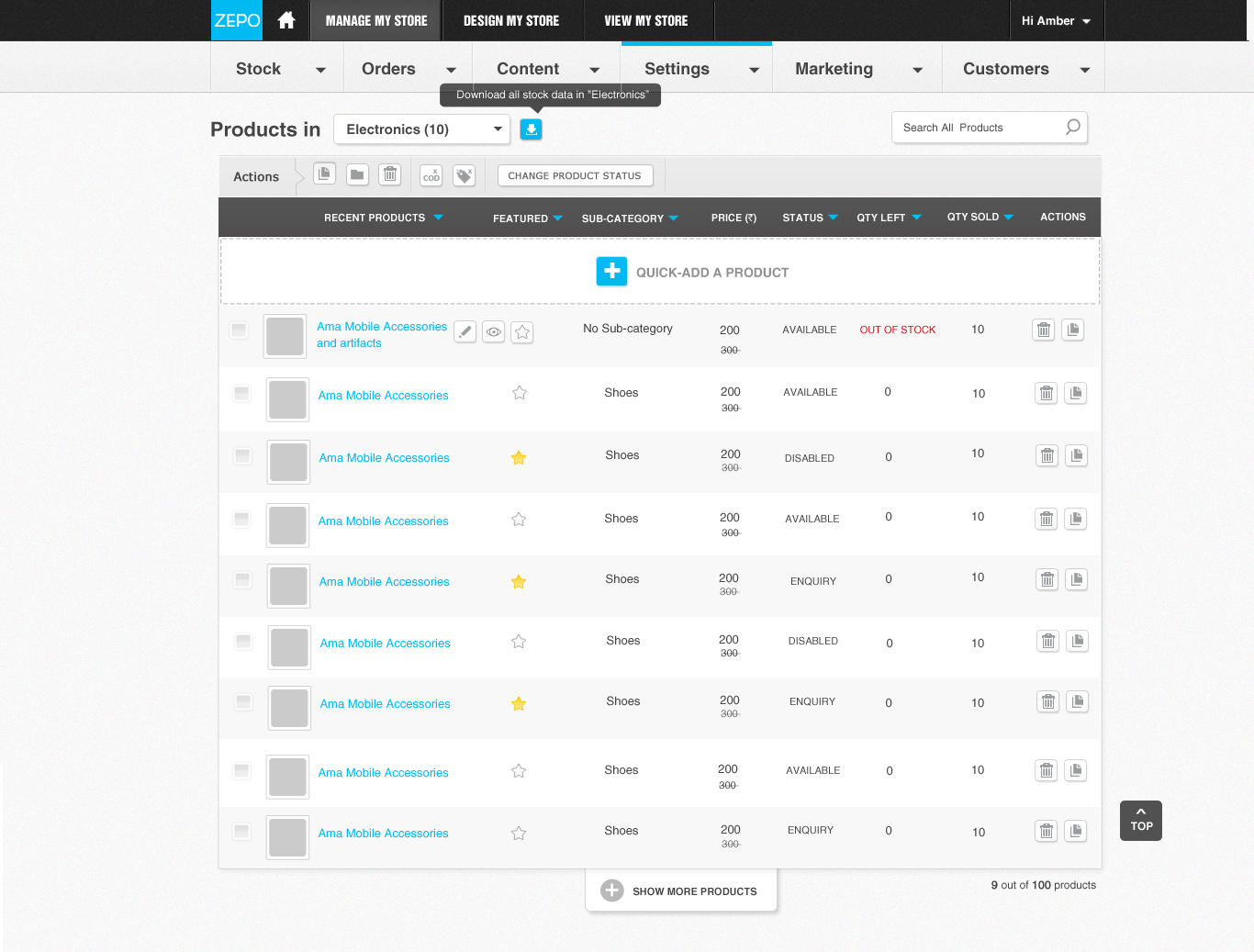 UX/User Interface - E-commerce 'Stock/Inventory Management' Module by ...