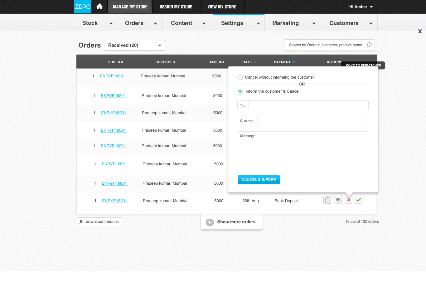 UX / User Interface - E-commerce 'Orders Management'' Module by Deepa G ...