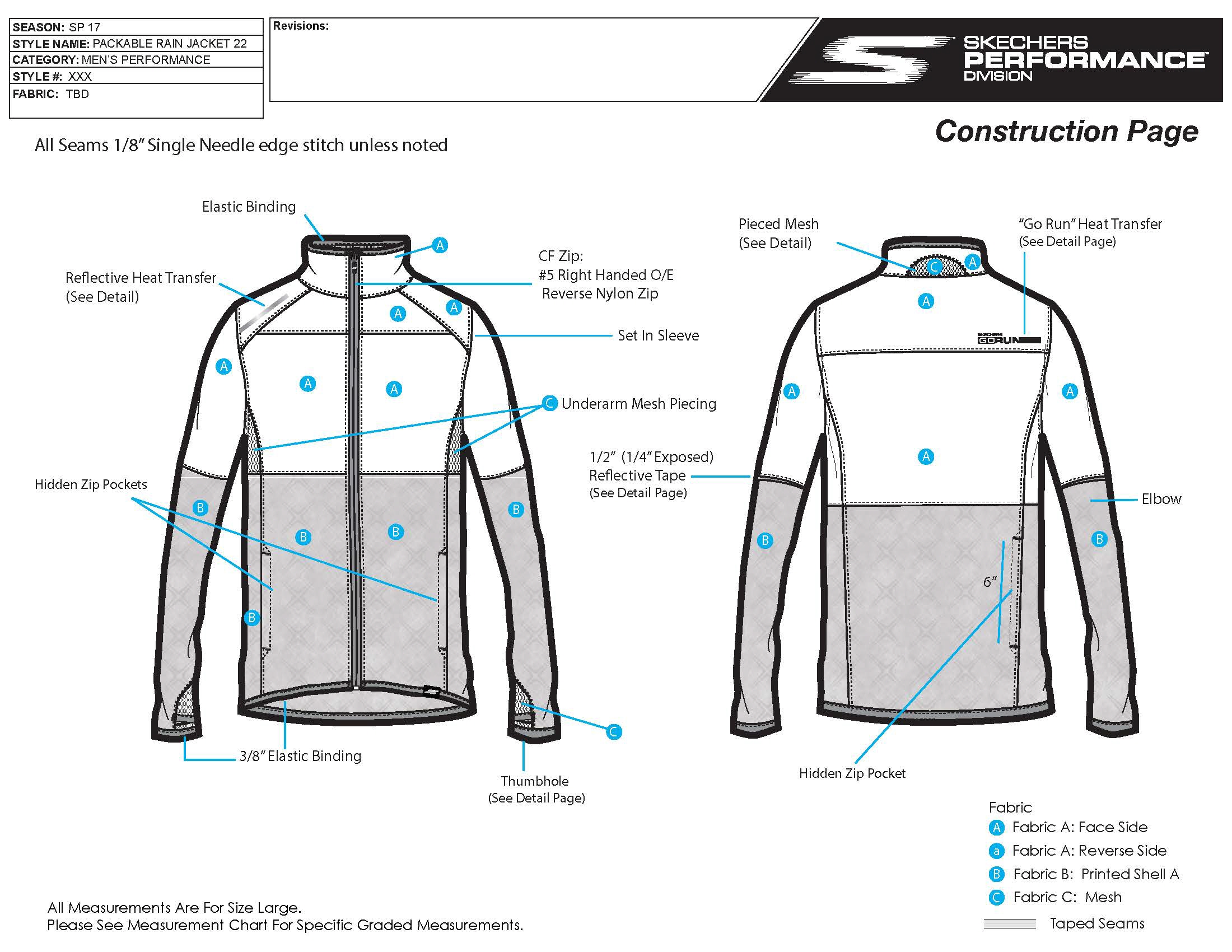 Technical Design - Mens Packable Jacket Tech Pack by James Webster at ...