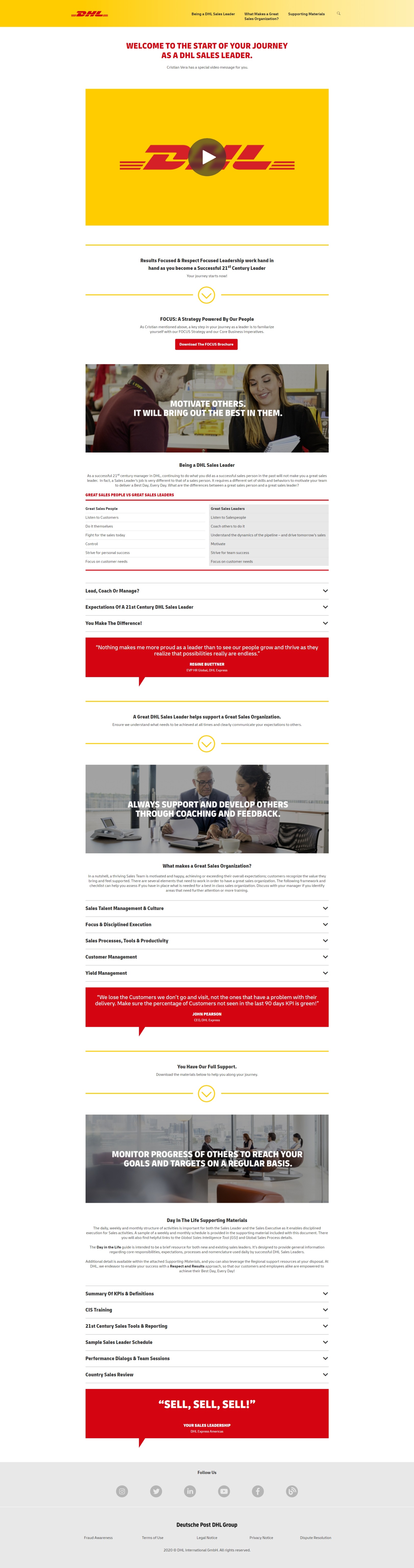 DHL Sales Leader Journey Webpage By Carlo Cantavero At Coroflot