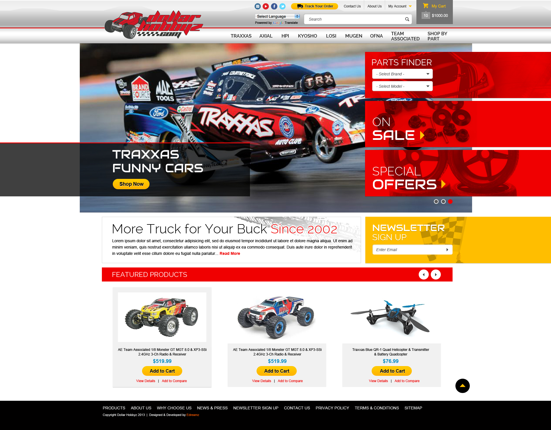 RC Shop site Design by Jane Huntley at
