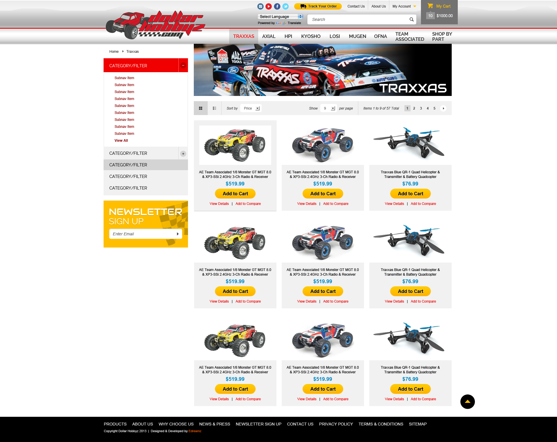 RC Shop site Design by Jane Huntley at