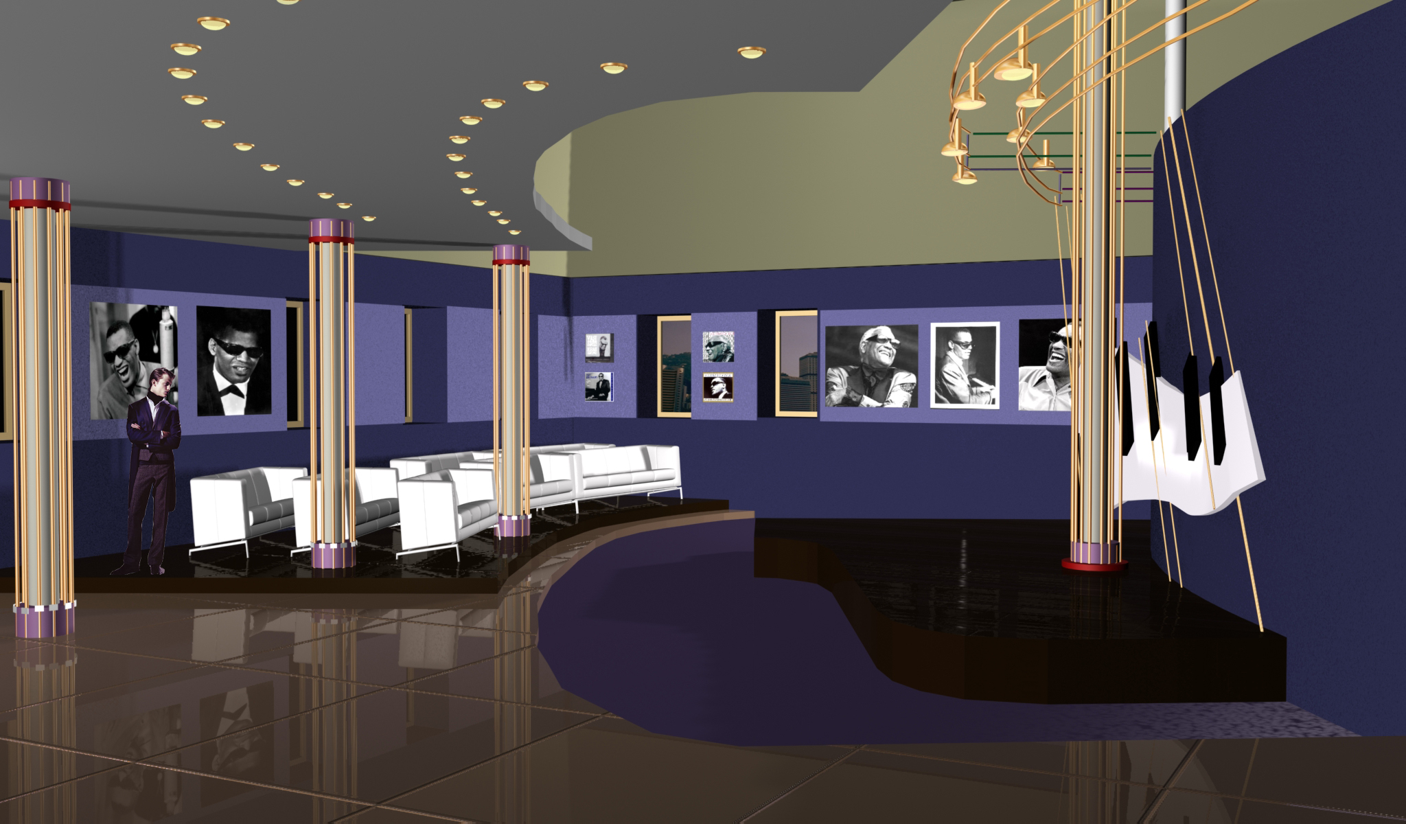 Interior of jazz club by Yulia Malyutenko at Coroflot.com