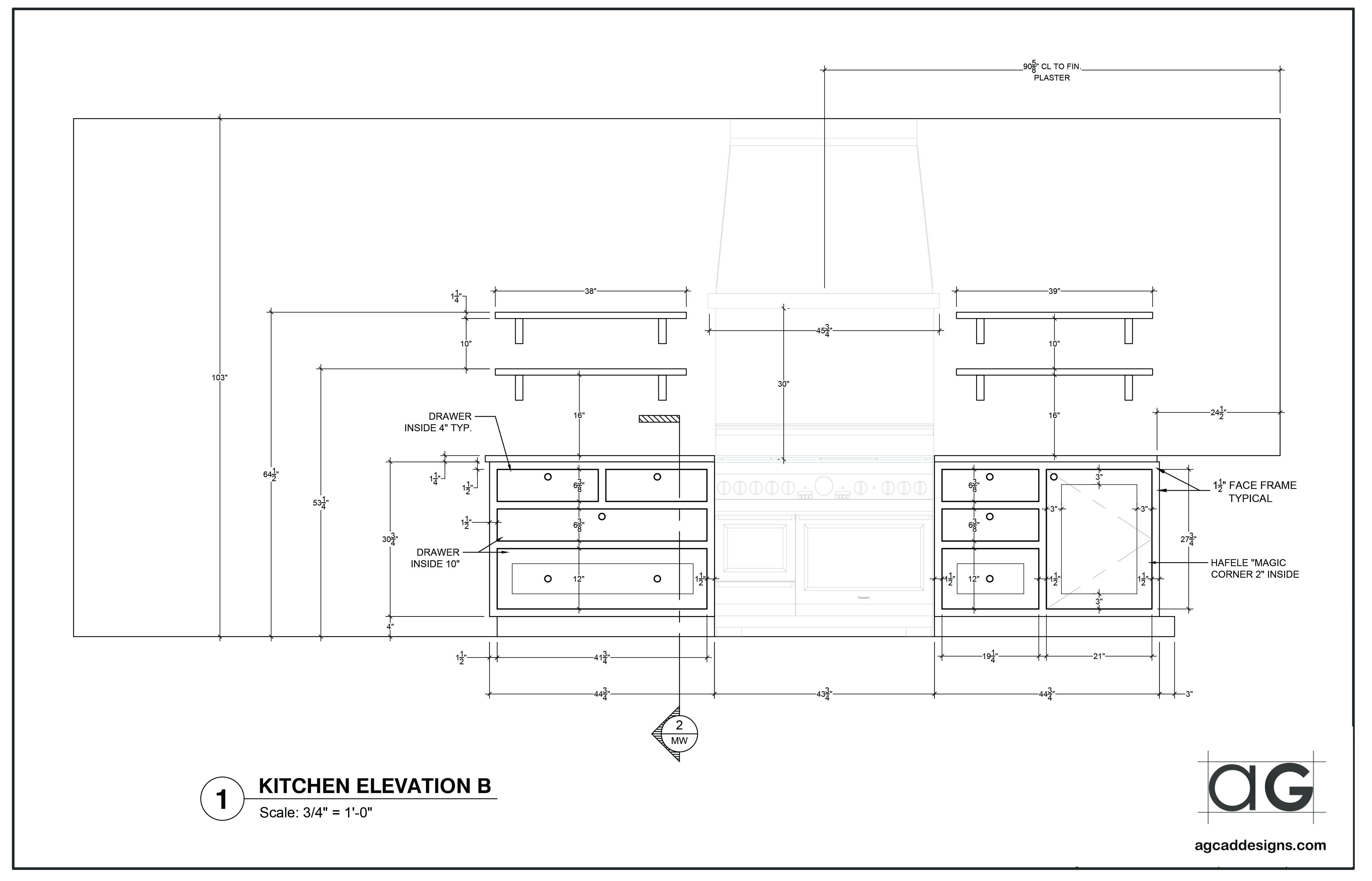 Millwork CAD shop drawing service by AG CAD Designs at