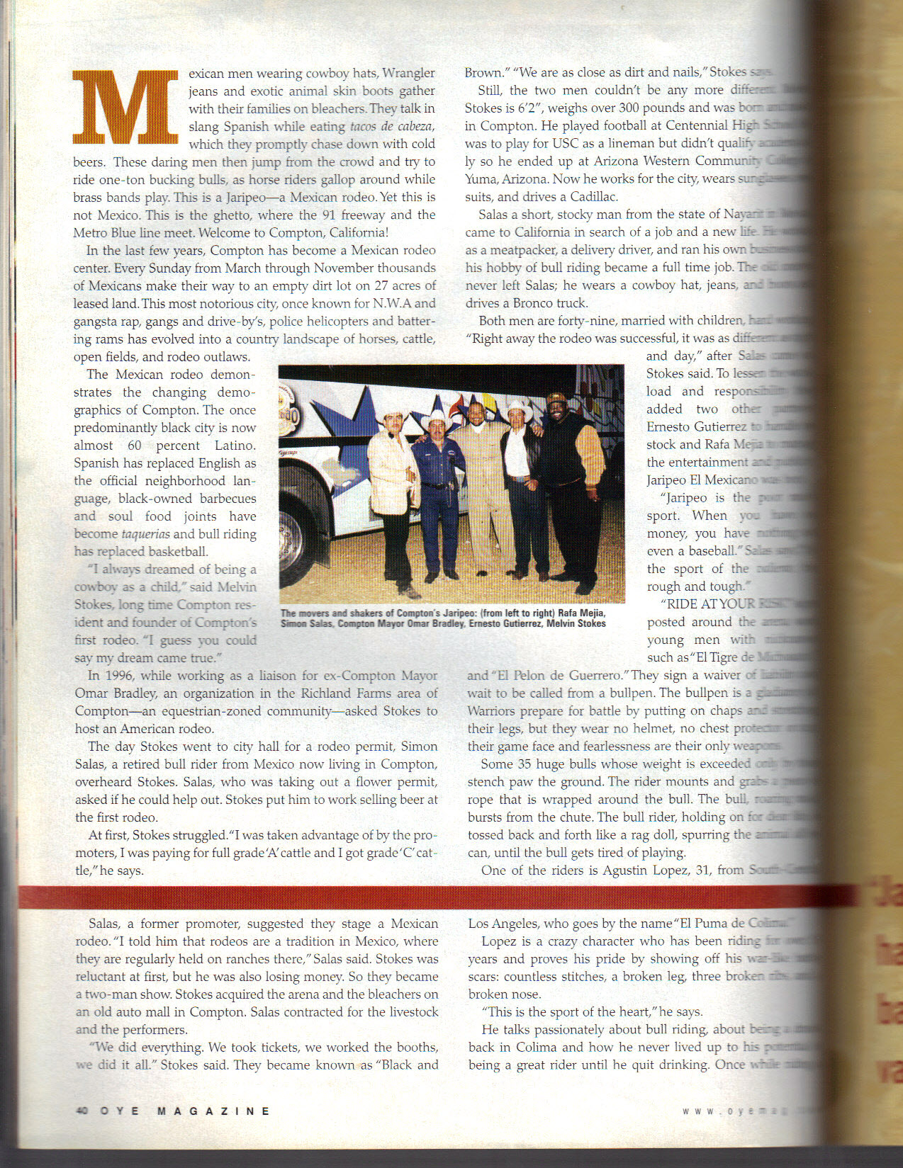 OYE MAGAZINE Feature Story by Benjamin Quinones at