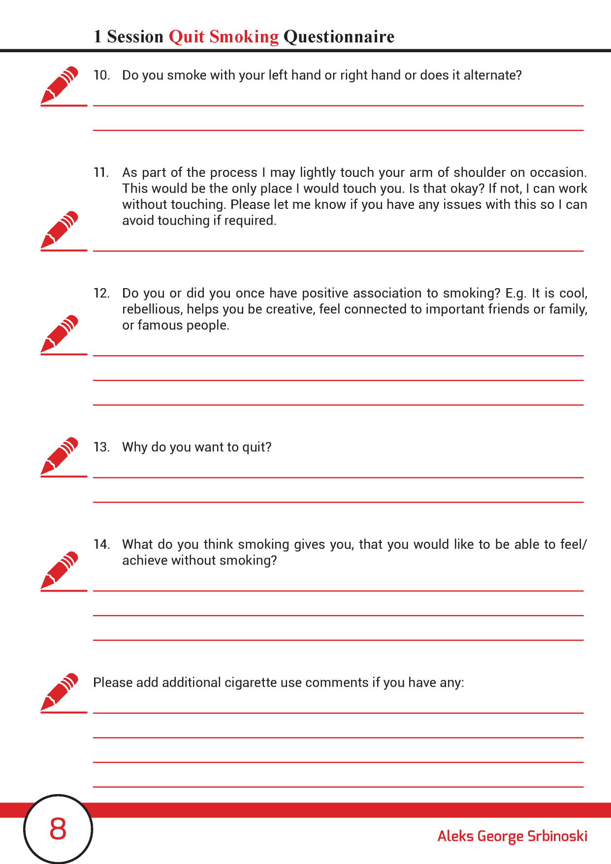 PDF design Quit Smoking Questionnaire by Igor 'Nester' Nesterenko at