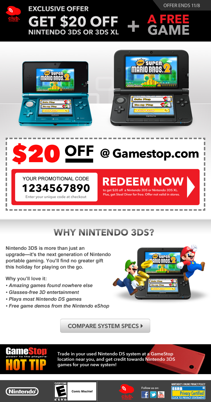 Email design Nintendo by Jennifer Seng at