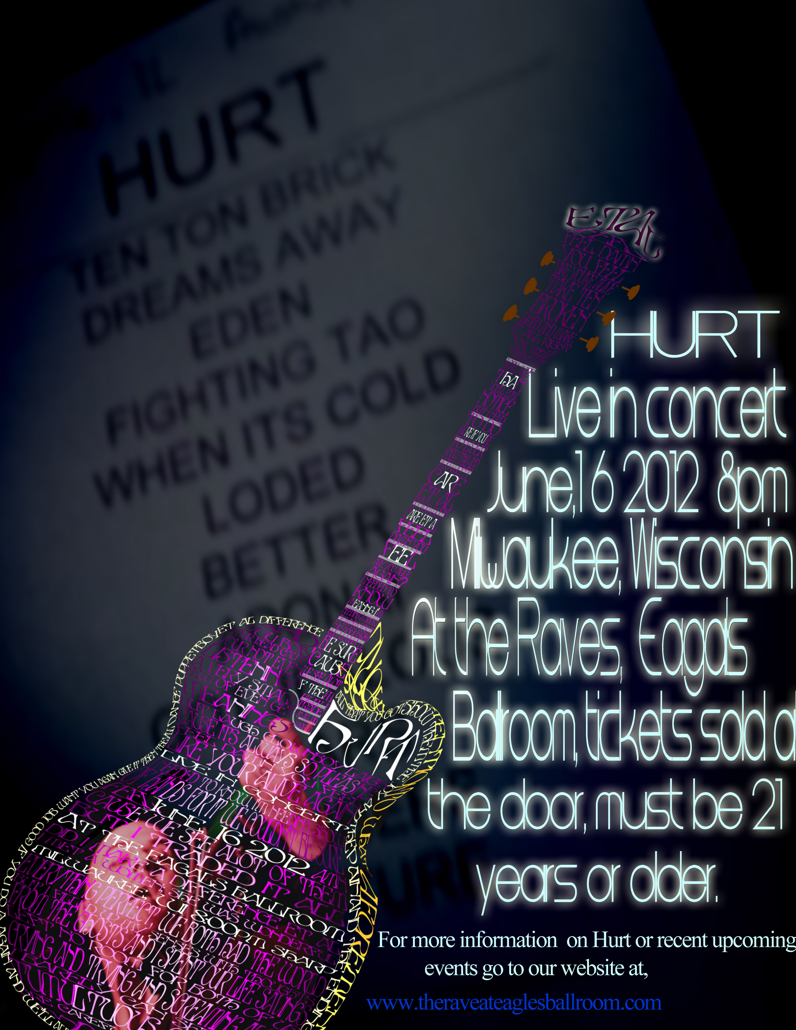 Hurt Band concert poster by Amanda at