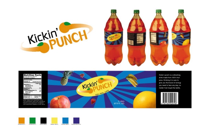 Kickin Ranch Label Kickin' Punch Bottle label by Amber Graber at Coroflot.com
