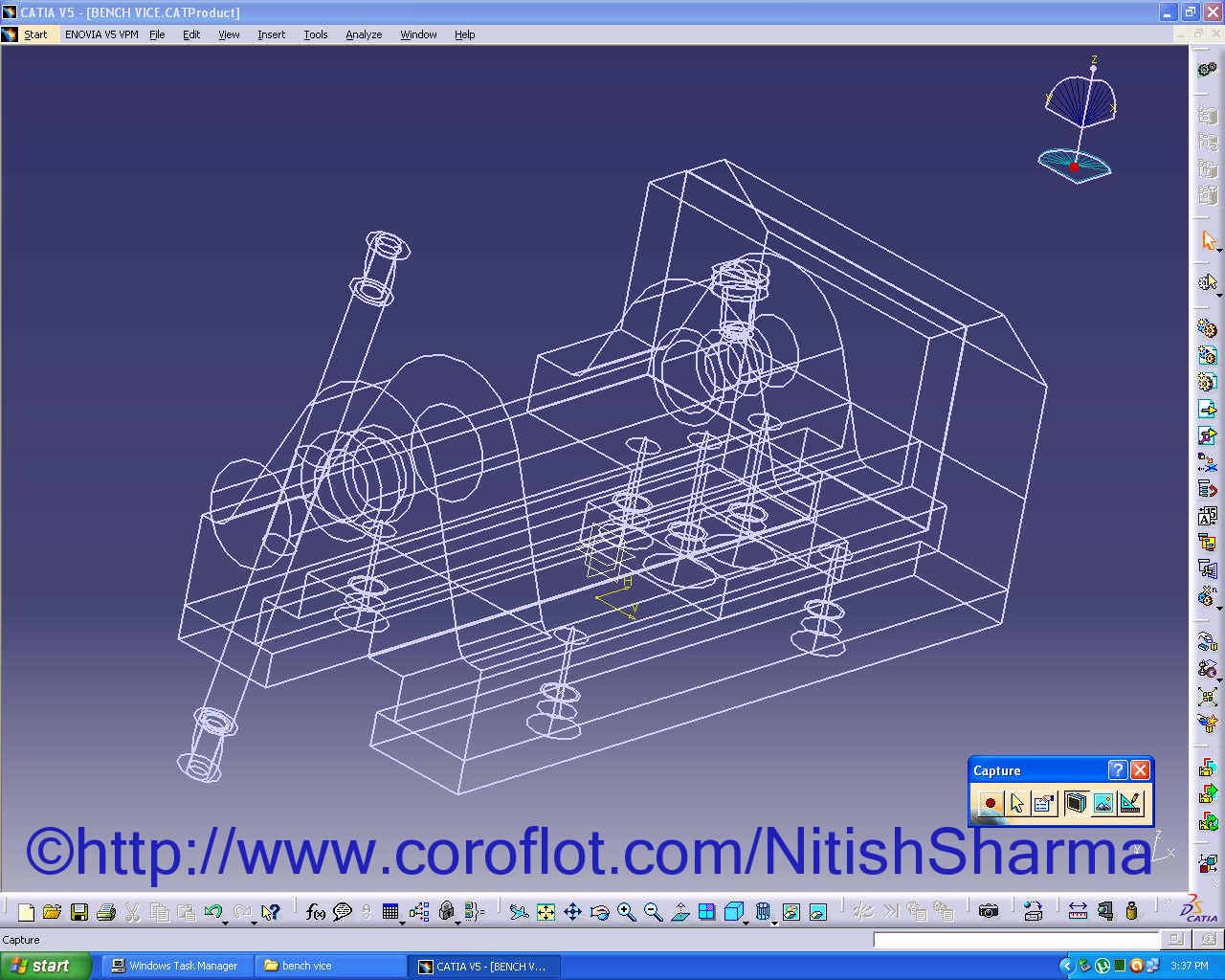 Bench Vice Assembly in Catia V5 by NITISH SHARMA at