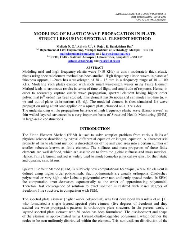 Modeling of elastic wave propagation in plate structures using spectral ...