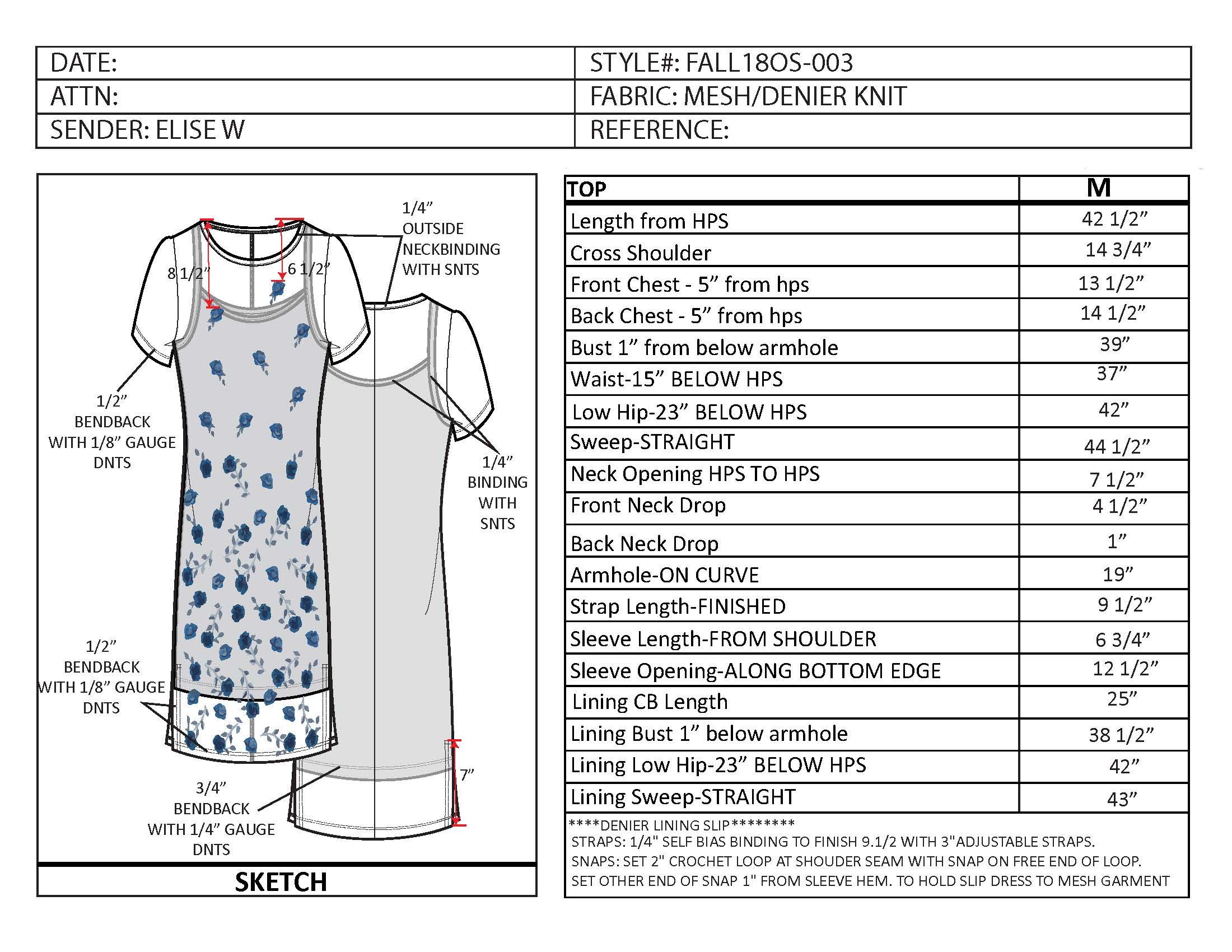 Embroidered Dress Tech Pack by Elise Willse at