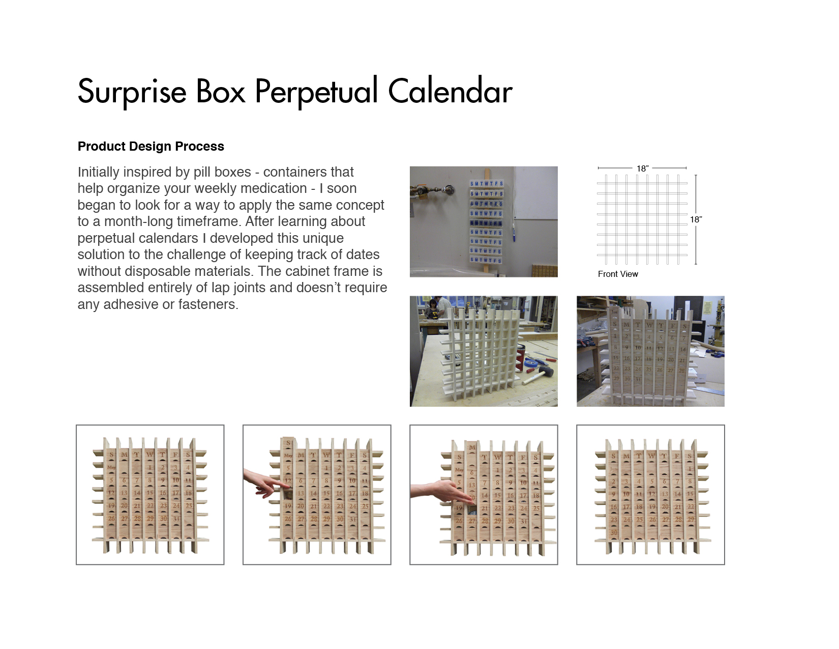 Surprise Box Perpetual Calendar by Justin Merrill at Coroflot com