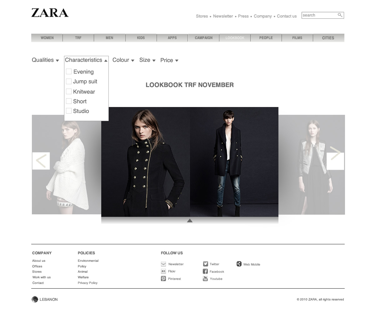 Zara website design by hibah osman at
