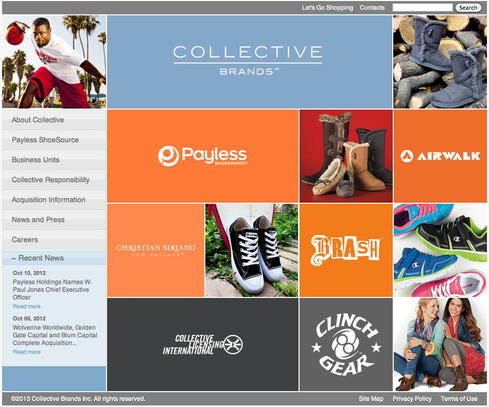 Collective Brands website by Mark Guillory at