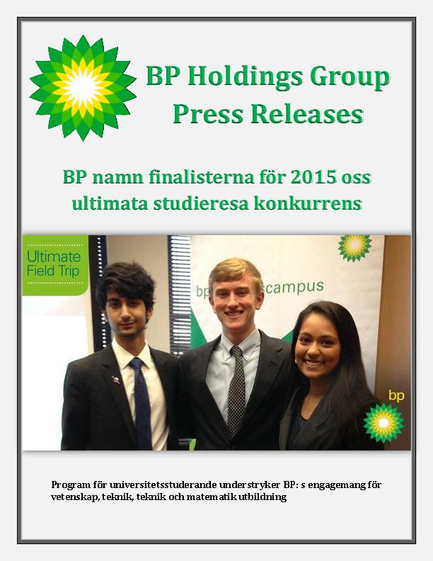 BP Holdings Group Press Releases: BP namn finalisterna för 2015 oss ...