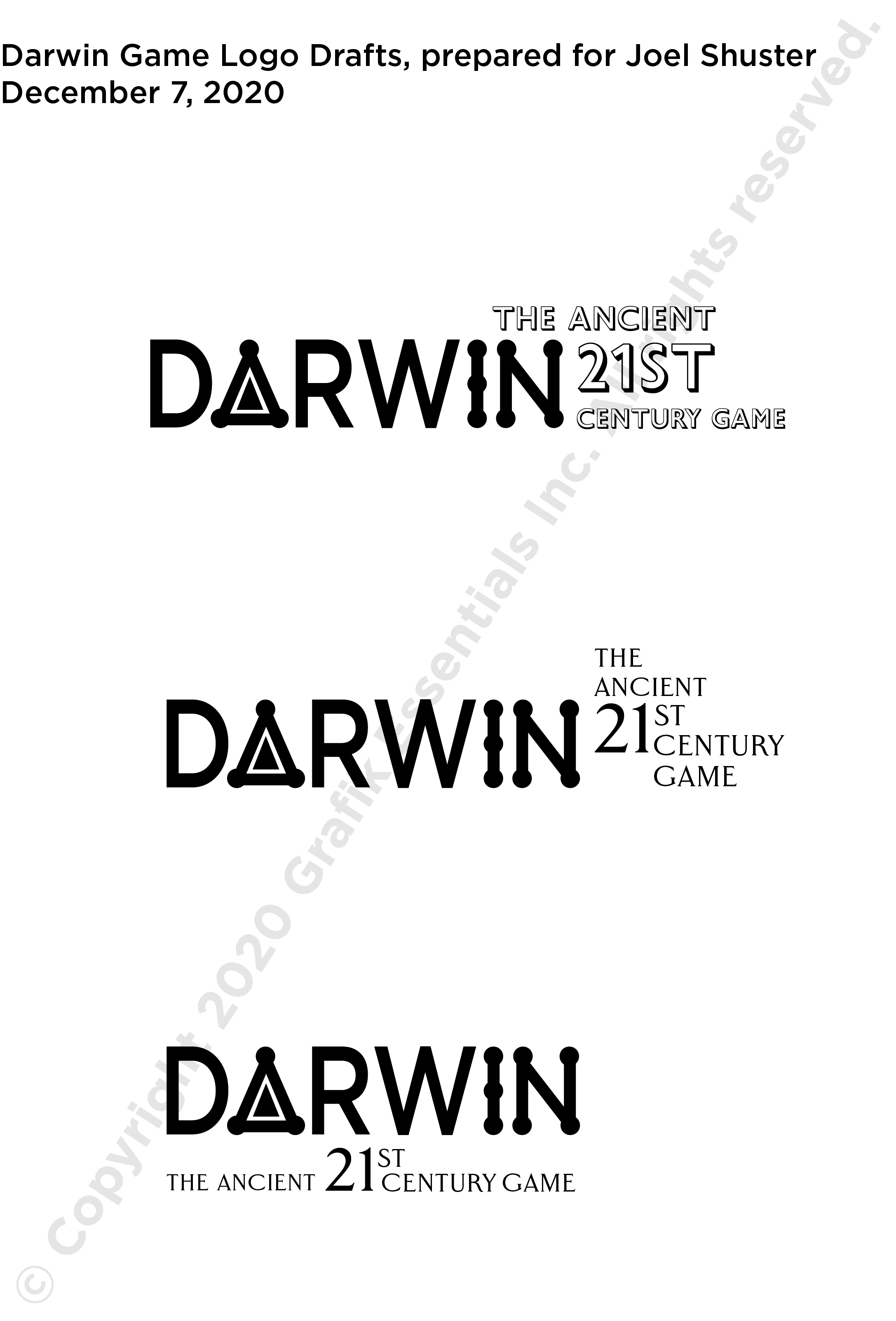 Darwin Game Logo Design by Judy Weinberg at