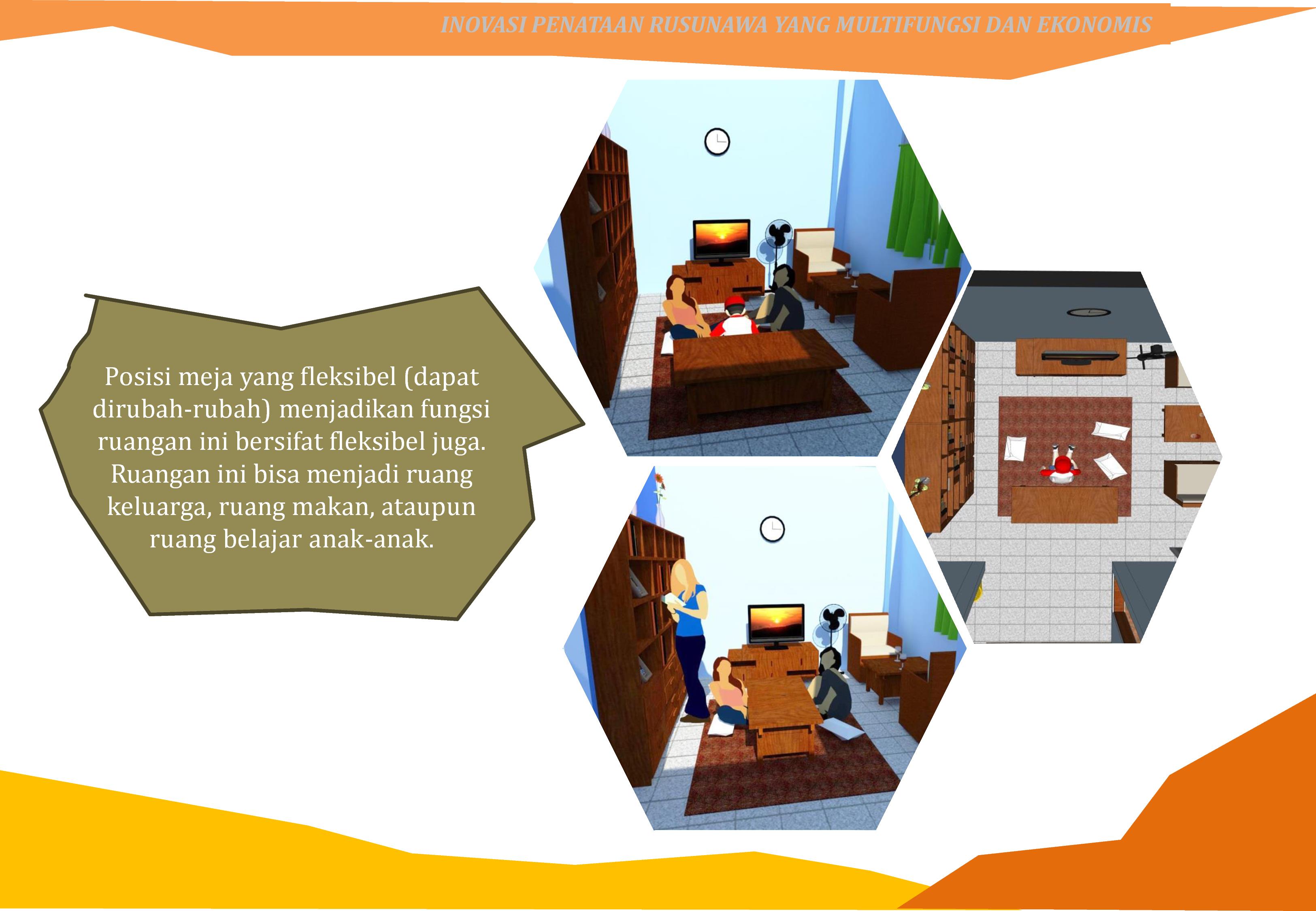 Interior Rusunawa yang dirancang oleh Ratry Anggrhayni Pratiwi W.