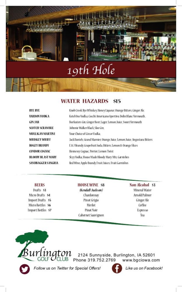 InDesign Golf Restaurant Menu PAGE 2 by Susan Alexander at