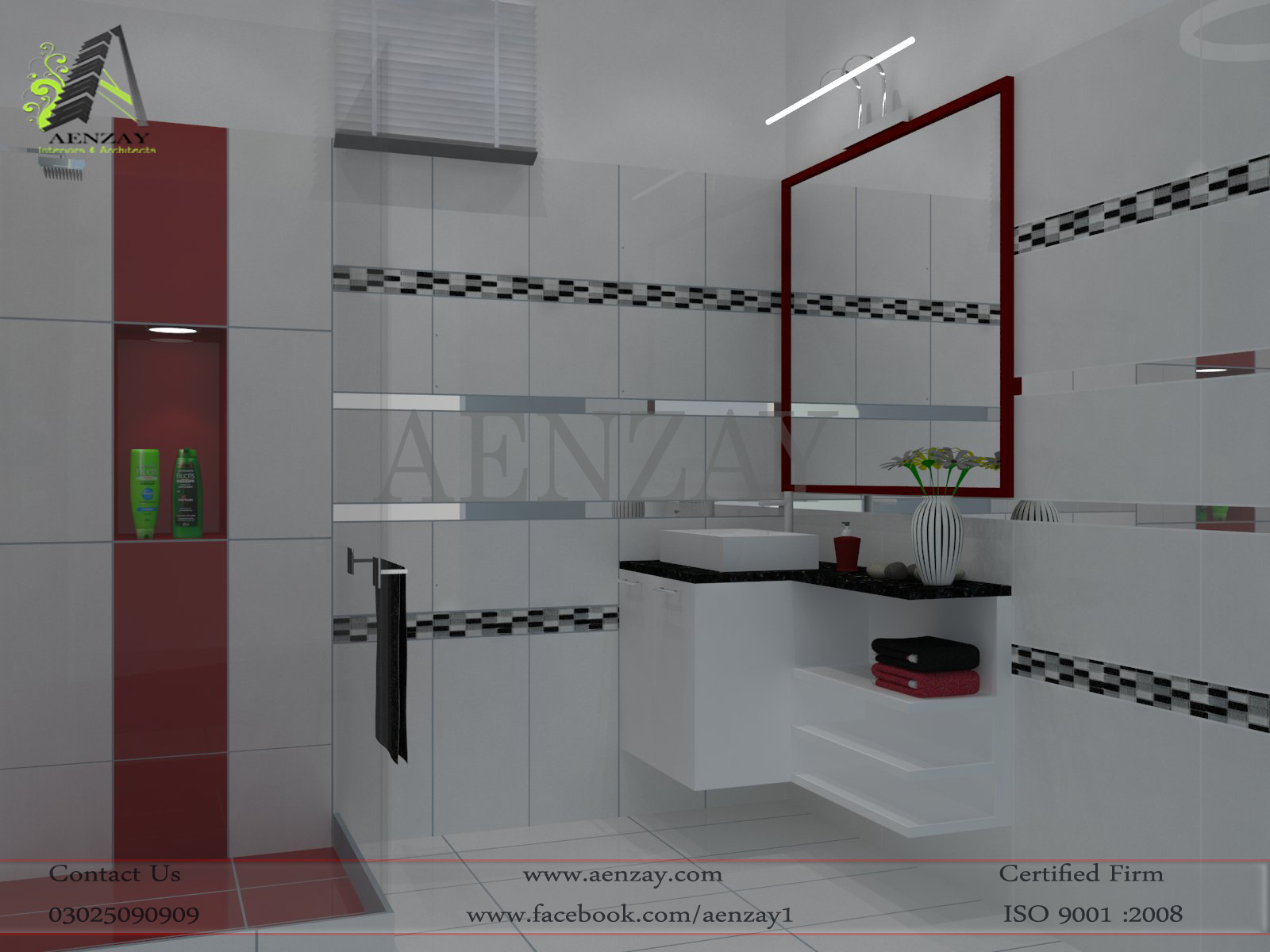 Falcon Society Lahore Bathroom Design by Aenzay by Aenzay Interiors at