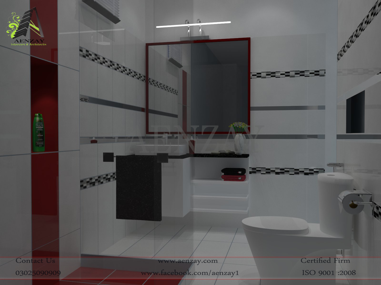 Falcon Society Lahore Bathroom Design by Aenzay by Aenzay Interiors at